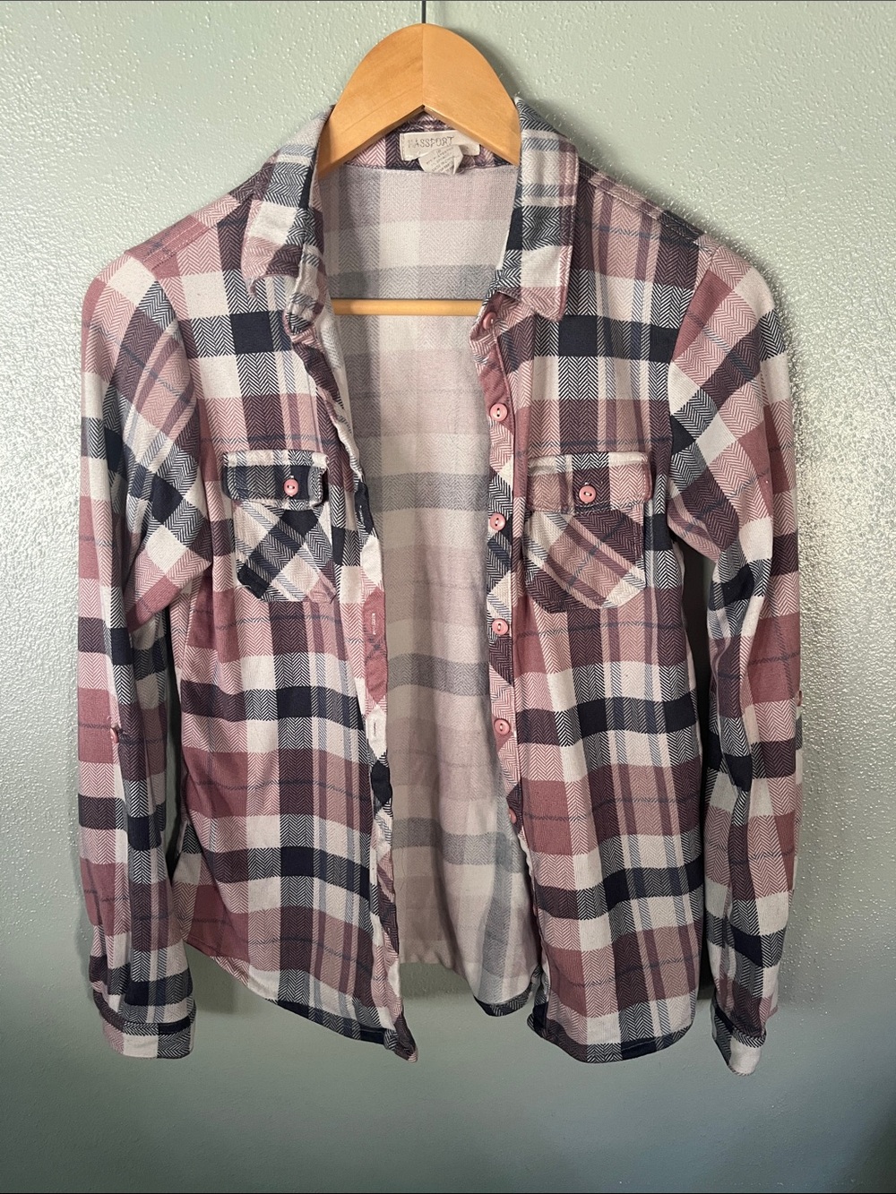Passport Pink, White & Navy Plaid Button-Down Shirt